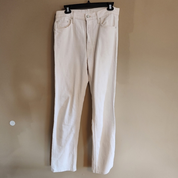 MOTHER Pants - *Mother sz 30 Cream Straight-Leg Jeans